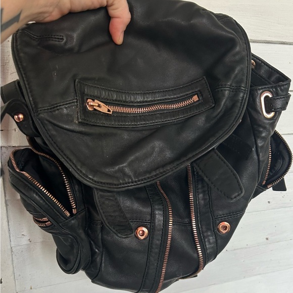 alexander wang mini marti rose gold backpack by adjustable and detachable shoulder strap An Alexander Wang Marti backpack